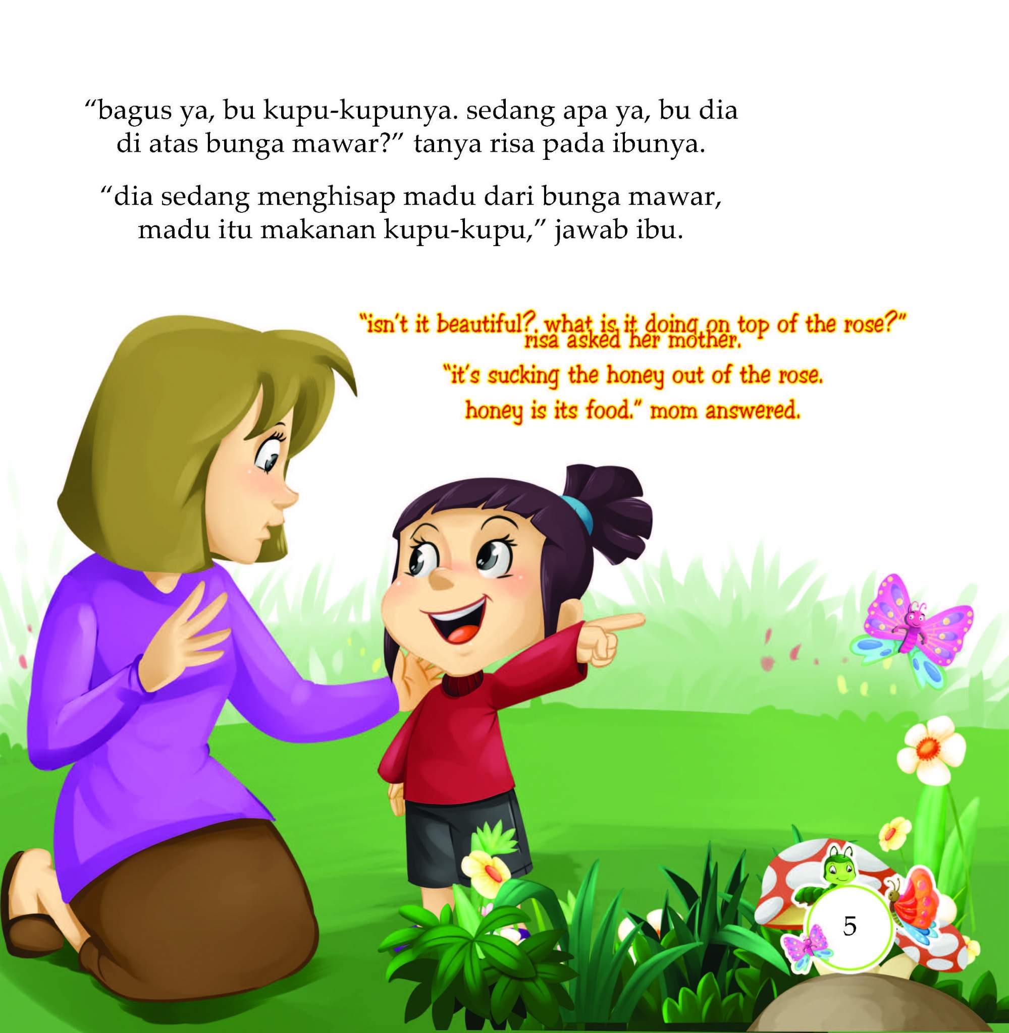 Cerita Bergambar Si Ulat &amp; Kupukupu Penerbit Bukit Mas