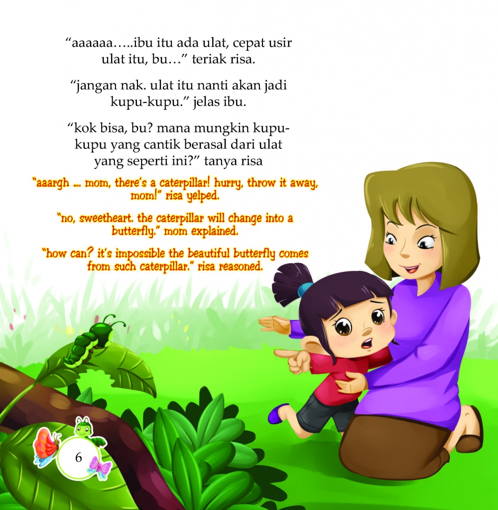 Cerita Bergambar Si Ulat &amp; Kupukupu Penerbit Bukit Mas